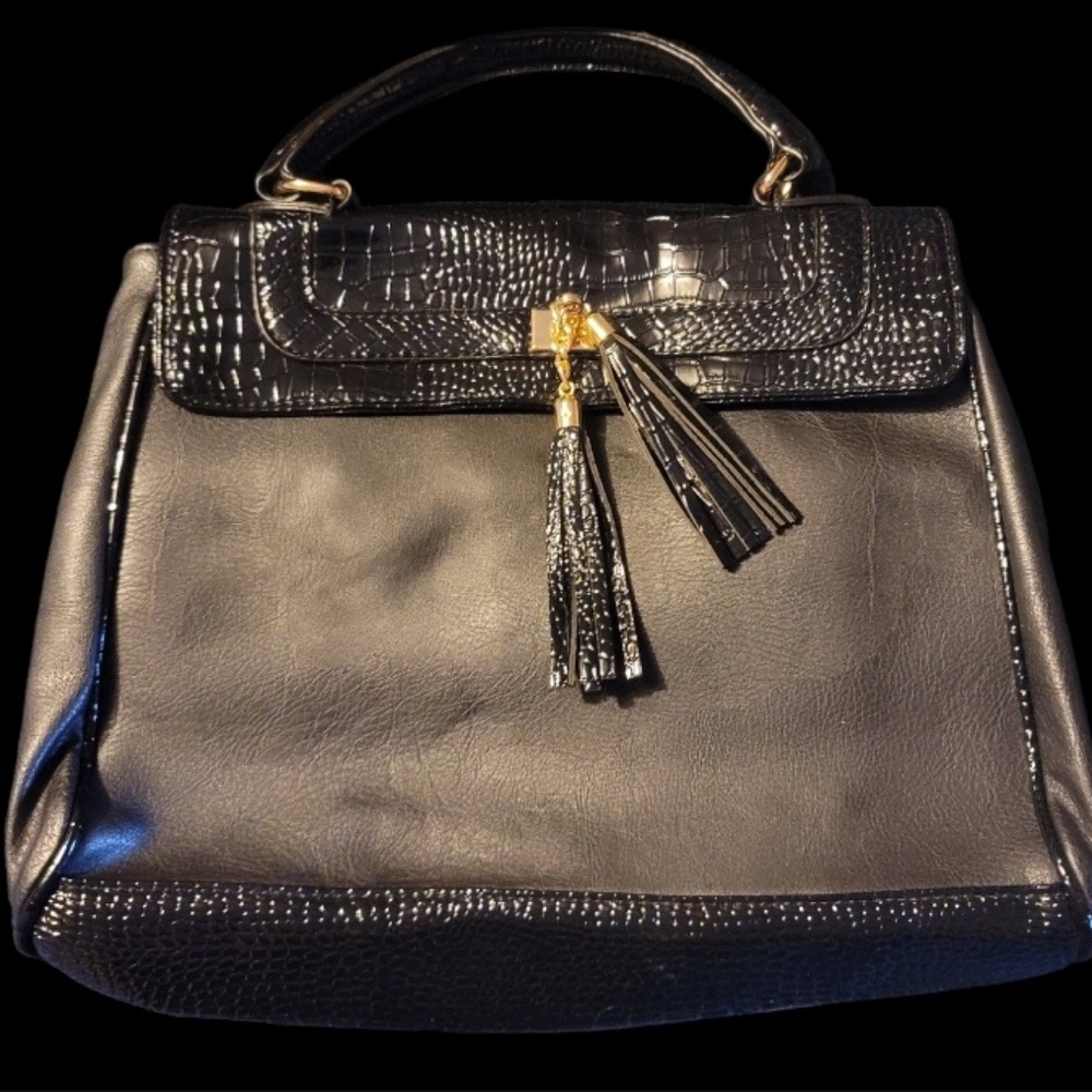 J. Francis black patent leather handbag